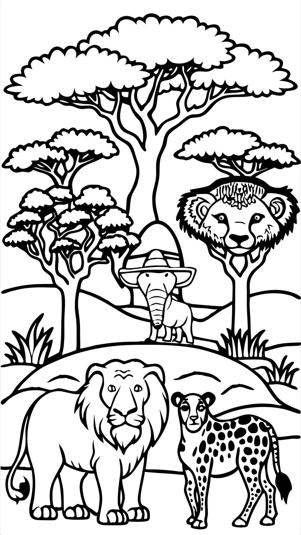 páginas para colorear animales africanos